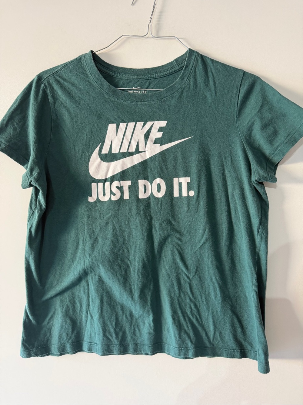 Nike Women's Teal Short Sleeve Crew Neck Logo Tee
